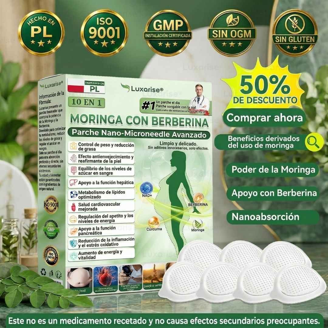 PARCHES AVANZADOS NATURALES MORINGA CON BERBERINA X 30